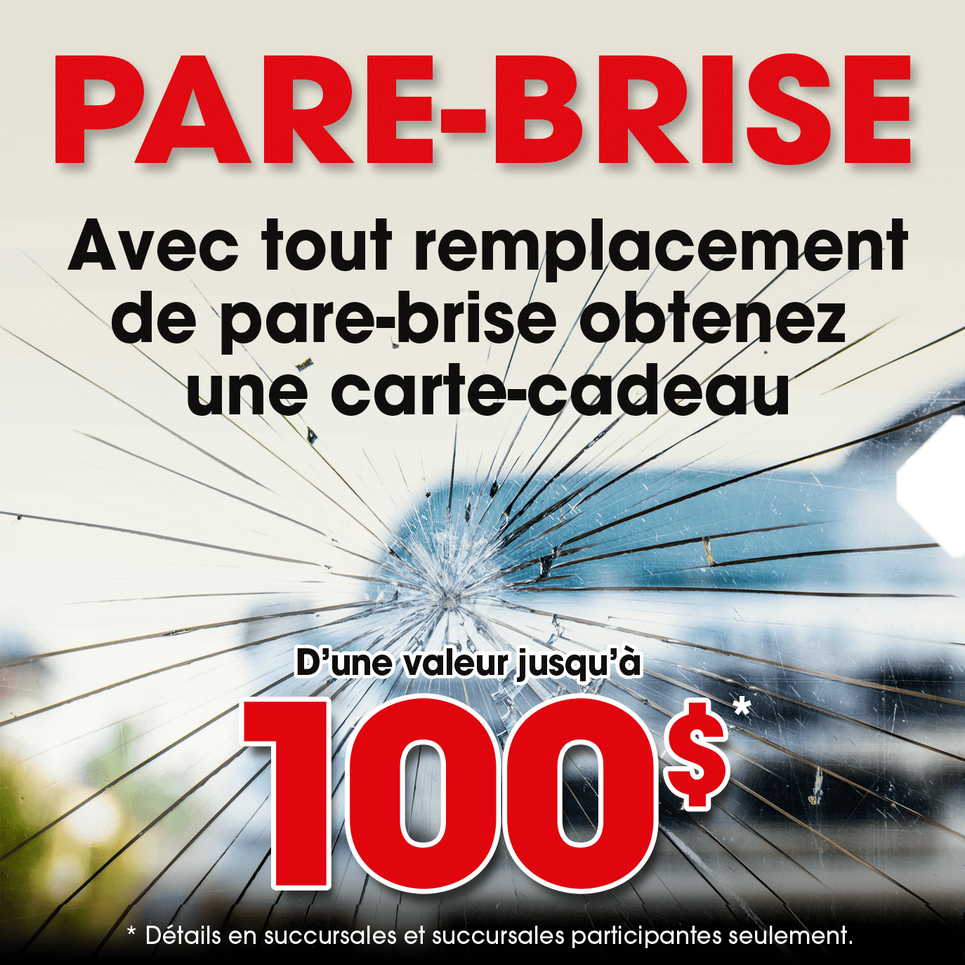 Promotion remplacement de pare-brise